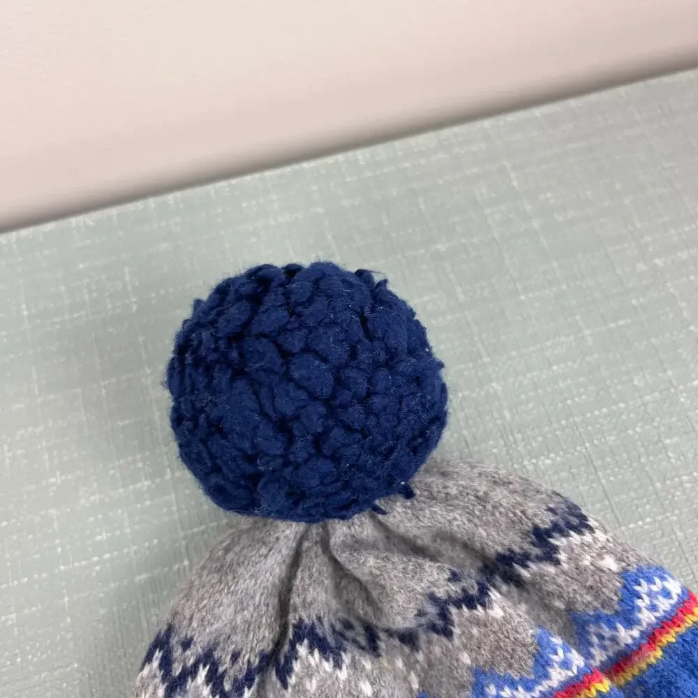Mini Boden Intarsia Knit Fair Isle Sprout Winter Beanie Hat S
